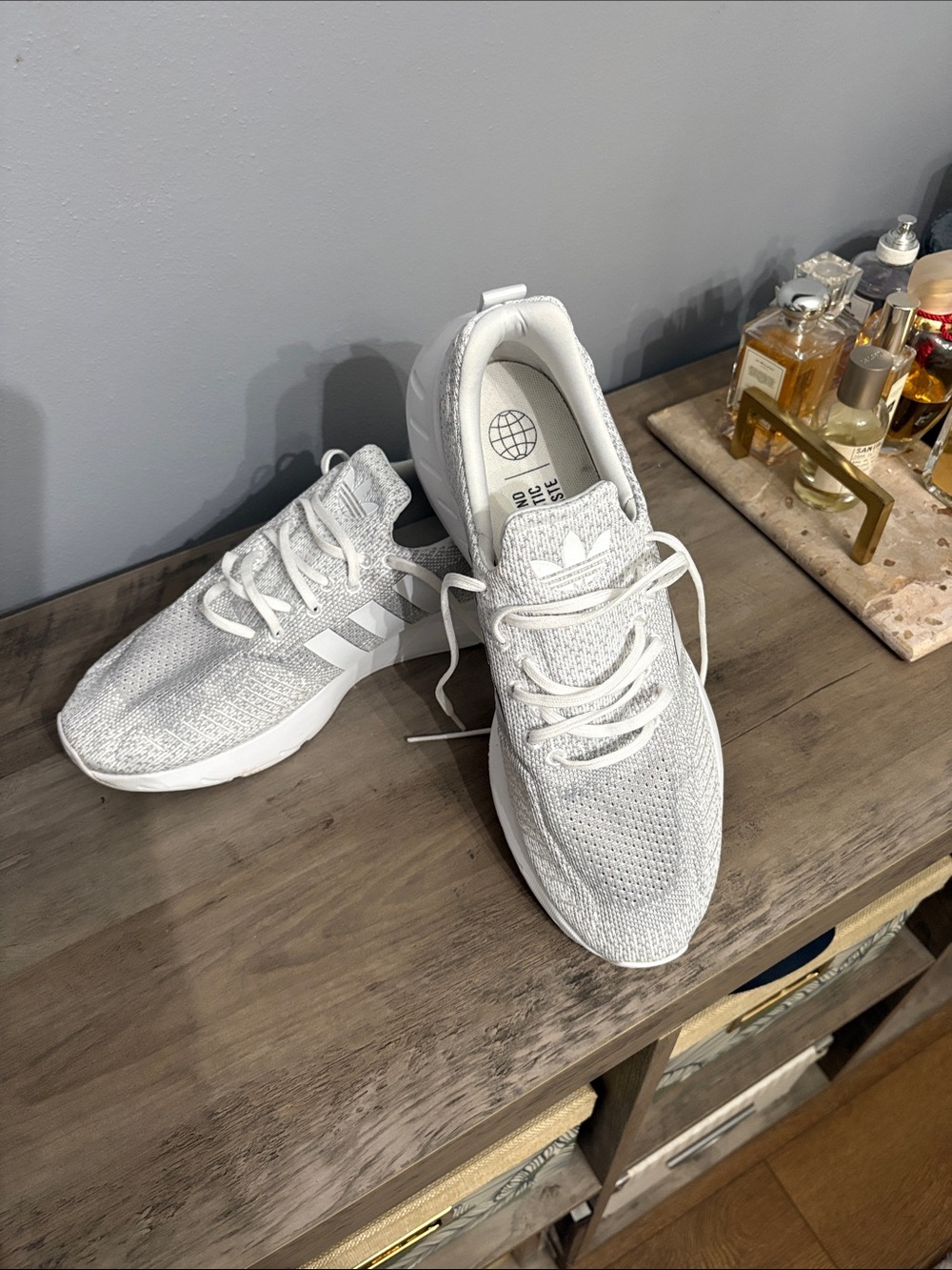 adidas White Knit Casual Running Shoes